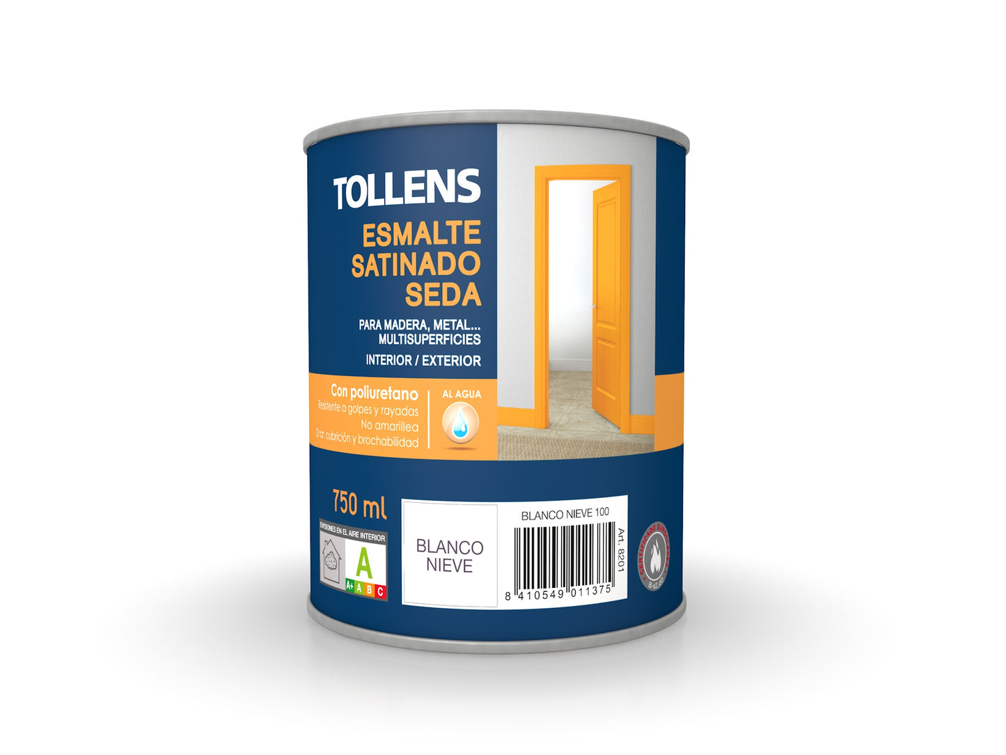 TOLLENS ESMALTE BLANCO SATINADO SEDA AL AGUA