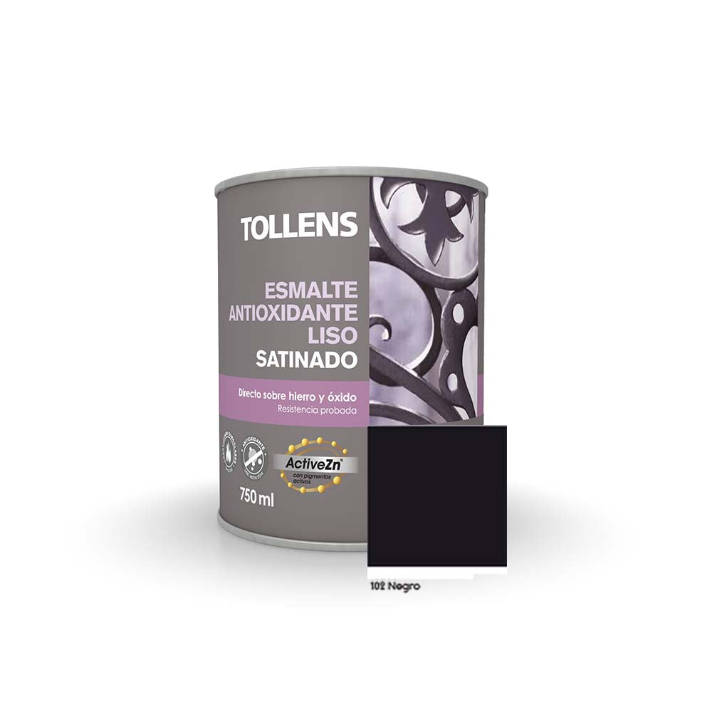 TOLLENS ESMALTE ANTIOXIDANTE LISO SATINADO NEGRO