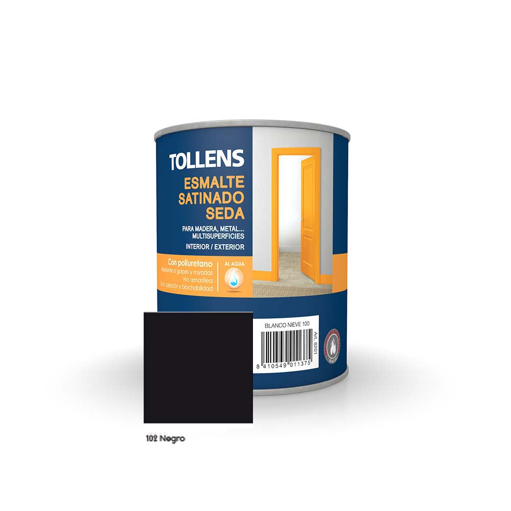 TOLLENS ESMALTE SATINADO SEDA AL AGUA NEGRO