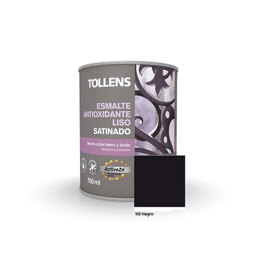 TOLLENS ESMALTE ANTIOXIDANTE LISO SATINADO NEGRO