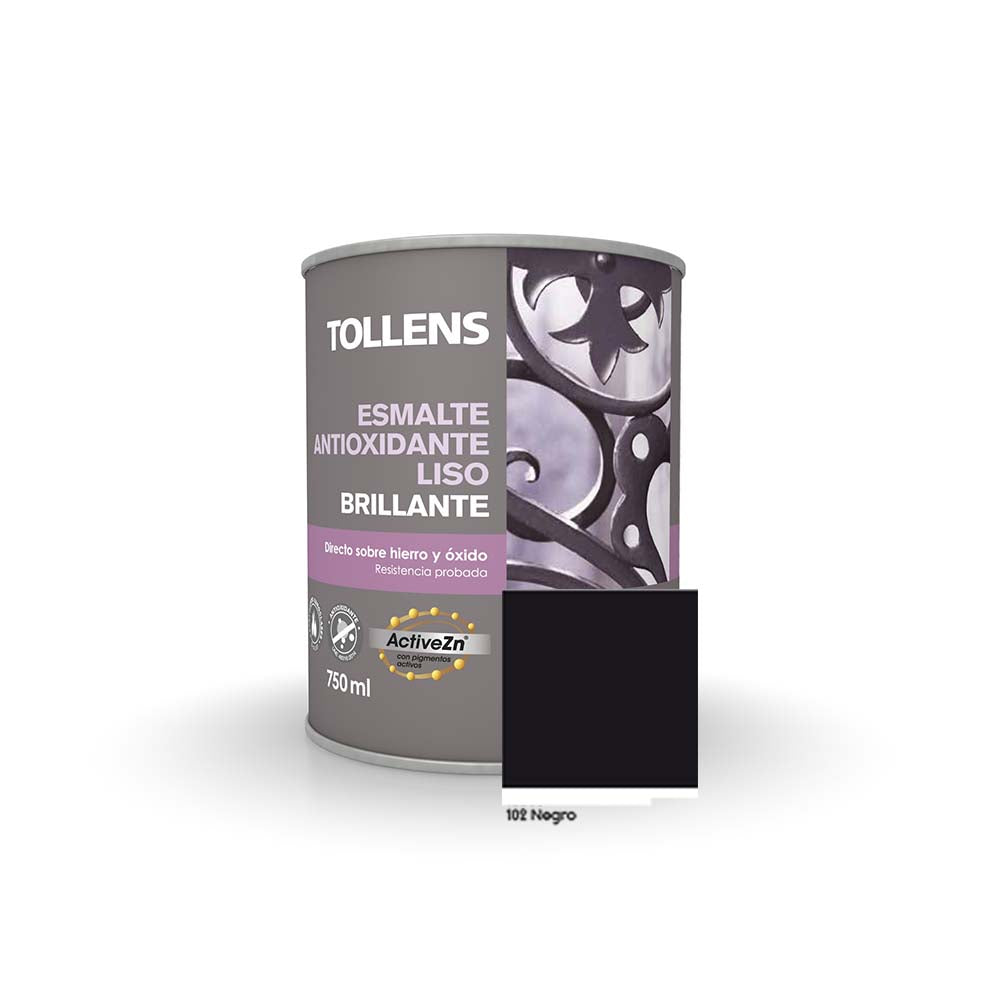 TOLLENS ESMALTE ANTIOXIDANTE LISO BRILLANTE NEGRO